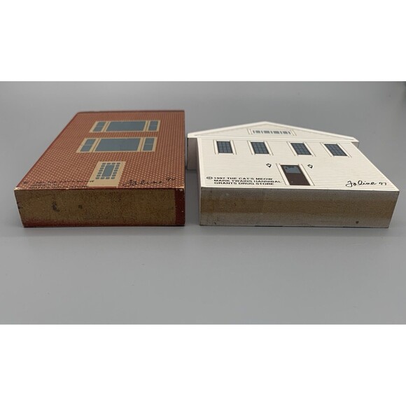 Vtg The Cats Meow Lot of 2 Drug Stores Grants 1997 & Boyds 1994 Signed Faline - Picture 5 of 8